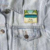 Zomerstrand en palmbomen Moeder van de bruid Vierkante Button 5,1 Cm (In situ)