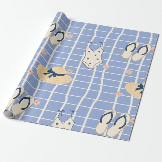 Zomerstrand Essentials Patroon (1) Cadeaupapier (Uitgerold)