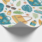 Zomerstrand Essentials Patroon (1) Cadeaupapier (Hoek)
