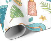 Zomerstrand Essentials Patroon (1) Cadeaupapier (Rol Hoek)