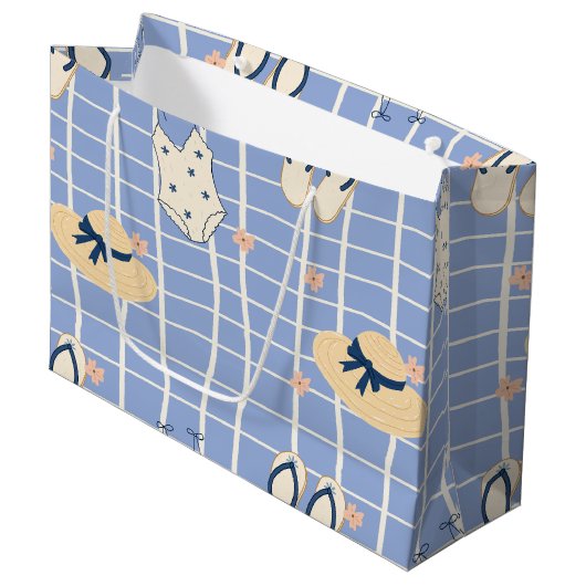 Zomerstrand Essentials Patroon (1) Groot Cadeauzakje (Voorkant Gekanteld)