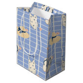 Zomerstrand Essentials Patroon (1) Medium Cadeauzakje (Achterkant Gekanteld)
