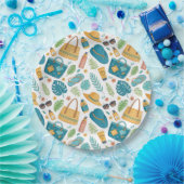 Zomerstrand Essentials Patroon (1) Papieren Bordje (Feest)
