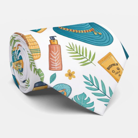 Zomerstrand Essentials Patroon (1) Stropdas (Opgerold)