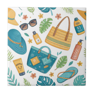 Zomerstrand Essentials Patroon (1) Tegeltje
