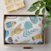 Zomerstrand Essentials Patroon (1) Tissuepapier (Geschenk)