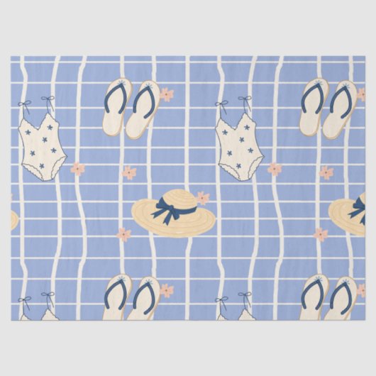 Zomerstrand Essentials Patroon (1) Tissuepapier (Voorkant)