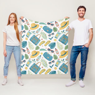 Zomerstrand Essentials Patroon (2) Fleece Deken