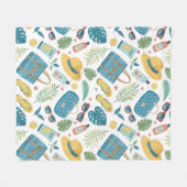 Zomerstrand Essentials Patroon (2) Fleece Deken (Voorkant (Horizontaal))