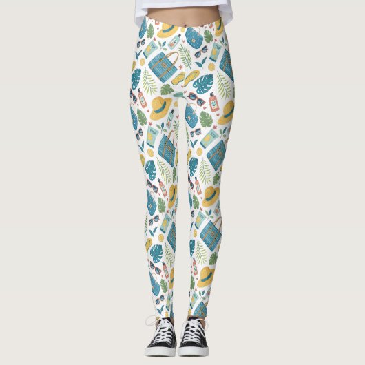 Zomerstrand Essentials Patroon (2) Leggings (Voorkant)