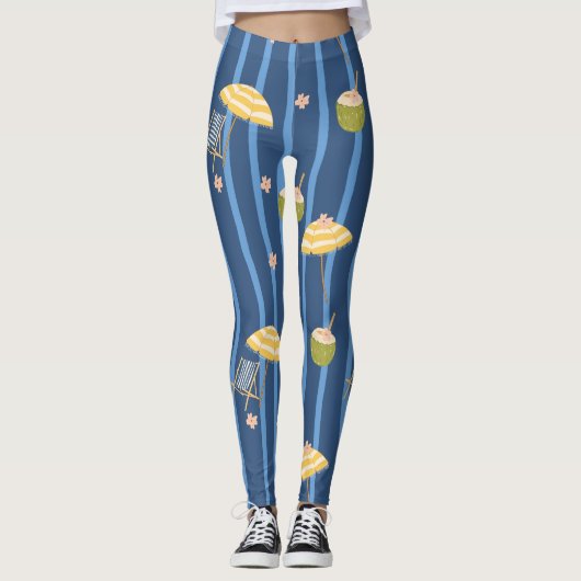 Zomerstrand Essentials Patroon (2) Leggings (Voorkant)