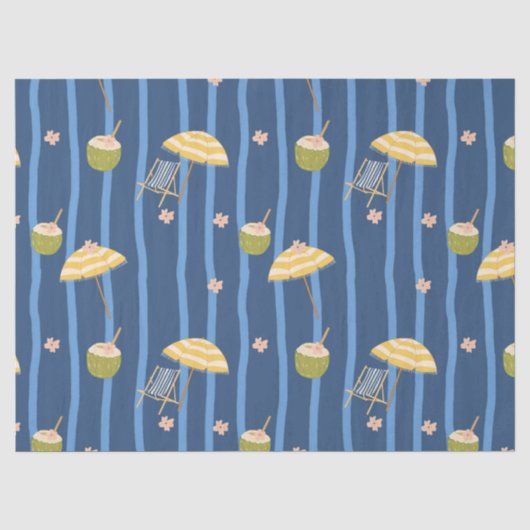 Zomerstrand Essentials Patroon (2) Tissuepapier (Voorkant)