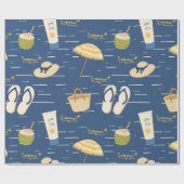 Zomerstrand Essentials Patroon (3) Cadeaupapier (Vlak)