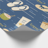 Zomerstrand Essentials Patroon (3) Cadeaupapier (Hoek)