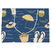 Zomerstrand Essentials Patroon (3) Groot Cadeauzakje (Voorkant)