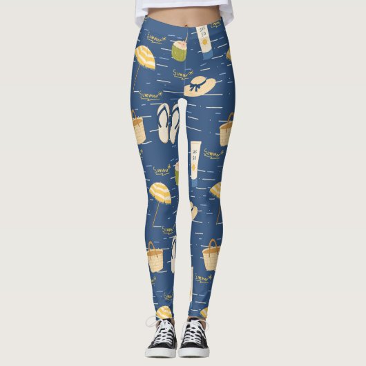 Zomerstrand Essentials Patroon (3) Leggings (Voorkant)