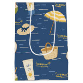 Zomerstrand Essentials Patroon (3) Medium Cadeauzakje (Achterkant)