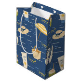 Zomerstrand Essentials Patroon (3) Medium Cadeauzakje (Achterkant Gekanteld)