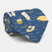 Zomerstrand Essentials Patroon (3) Stropdas (Opgerold)