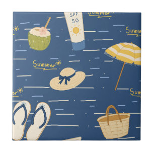 Zomerstrand Essentials Patroon (3) Tegeltje