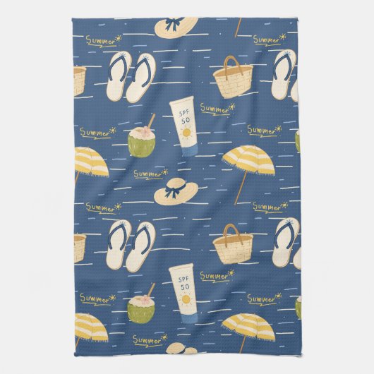 Zomerstrand Essentials Patroon (3) Theedoek (Verticaal)