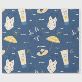 Zomerstrand Essentials Patroon (4) Cadeaupapier (Vlak)