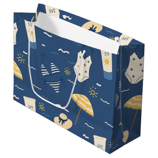Zomerstrand Essentials Patroon (4) Groot Cadeauzakje (Voorkant Gekanteld)