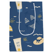Zomerstrand Essentials Patroon (4) Medium Cadeauzakje (Achterkant)