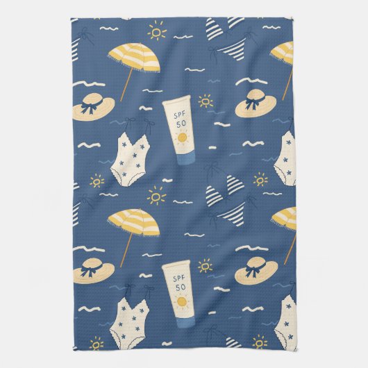 Zomerstrand Essentials Patroon (4) Theedoek (Verticaal)