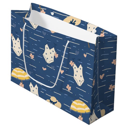 Zomerstrand Essentials Patroon (5) Groot Cadeauzakje (Voorkant Gekanteld)