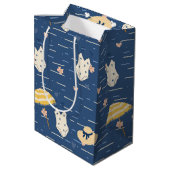 Zomerstrand Essentials Patroon (5) Medium Cadeauzakje (Achterkant Gekanteld)