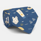 Zomerstrand Essentials Patroon (5) Stropdas (Opgerold)