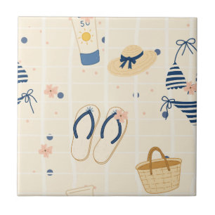 Zomerstrand Essentials Patroon (8) Tegeltje