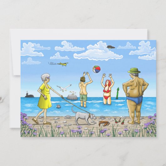 Zomerstrand Feestdagenkaart (Voorkant)