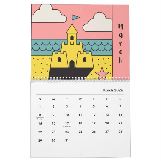 Zomerstrand kalender (Mar 2026)