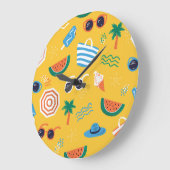 Zomerstrand: Kleurrijk Naadloos Patroon Grote Klok (Hoek)