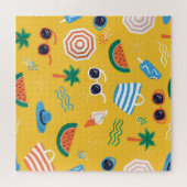 Zomerstrand: Kleurrijk Naadloos Patroon Legpuzzel (Horizontaal)