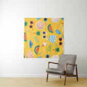 Zomerstrand: Kleurrijk Naadloos Patroon Wandkleed (In Situ (horizontaal))