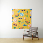 Zomerstrand: Kleurrijk Naadloos Patroon Wandkleed (In situ)