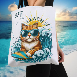 Zomerstrand Koele Surfkat Tote Bag