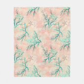 Zomerstrand Koraalpatroon Fleece Deken (Voorkant)