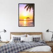 Zomerstrand met Zee Canvas Afdruk (Insitu (Slaapkamer))