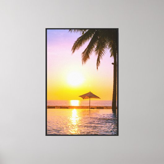 Zomerstrand met Zee Canvas Afdruk (Voorkant)