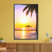 Zomerstrand met Zee Canvas Afdruk (Insitu (Woonkamer))