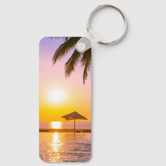 Zomerstrand met Zee Sleutelhanger (Achterkant)