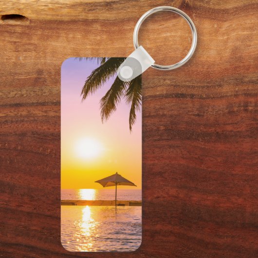 Zomerstrand met Zee Sleutelhanger (Achterkant)