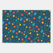 Zomerstrand met zeesterren, schelpen en steentjes inpakpapier vel (Voorkant 3)