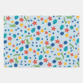 Zomerstrand met zeesterren, schelpen en steentjes inpakpapier vel (Voorkant)