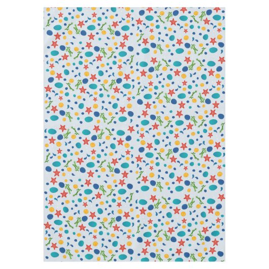 Zomerstrand met zeesterren, schelpen en steentjes tafelkleed (Voorkant)
