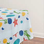 Zomerstrand met zeesterren, schelpen en steentjes tafelkleed (Voorbeeld)
